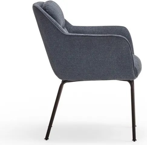 Kék kárpitozott karfás étkezőfotel Sadira – Teulat