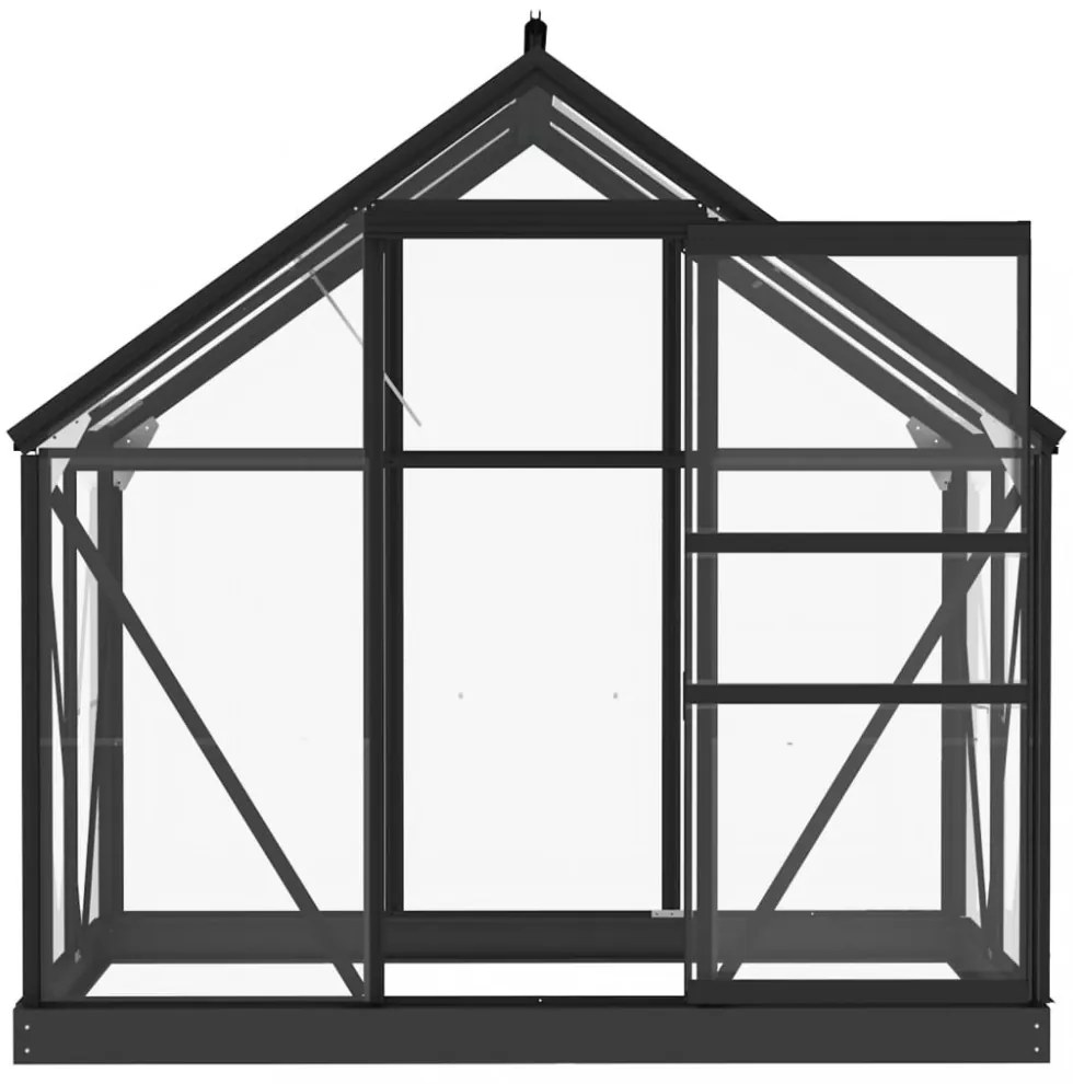 antracitszürke üveg és alumínium melegház 155 x 103 x 191 cm