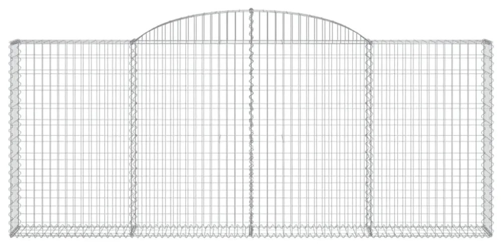 2 db íves horganyzott vas gabion kosár 300x30x120/140 cm