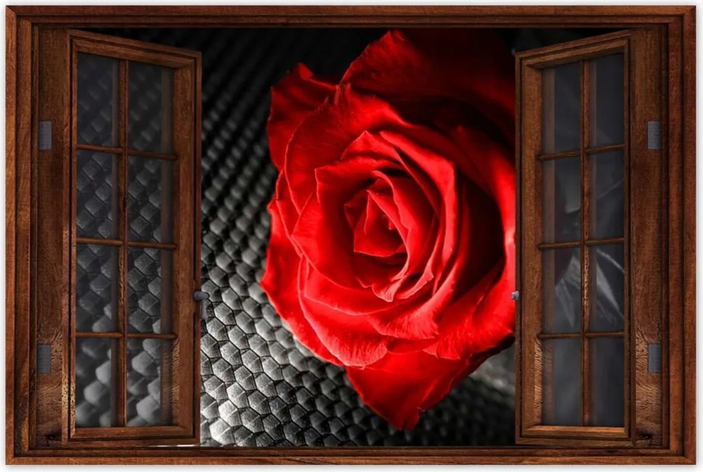 Poszterek 120x80 Piros a szürke között