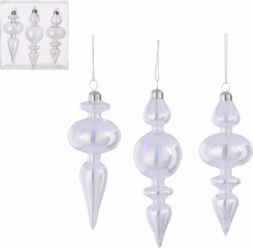 Üvegcsepp gömb szett 3 db-os