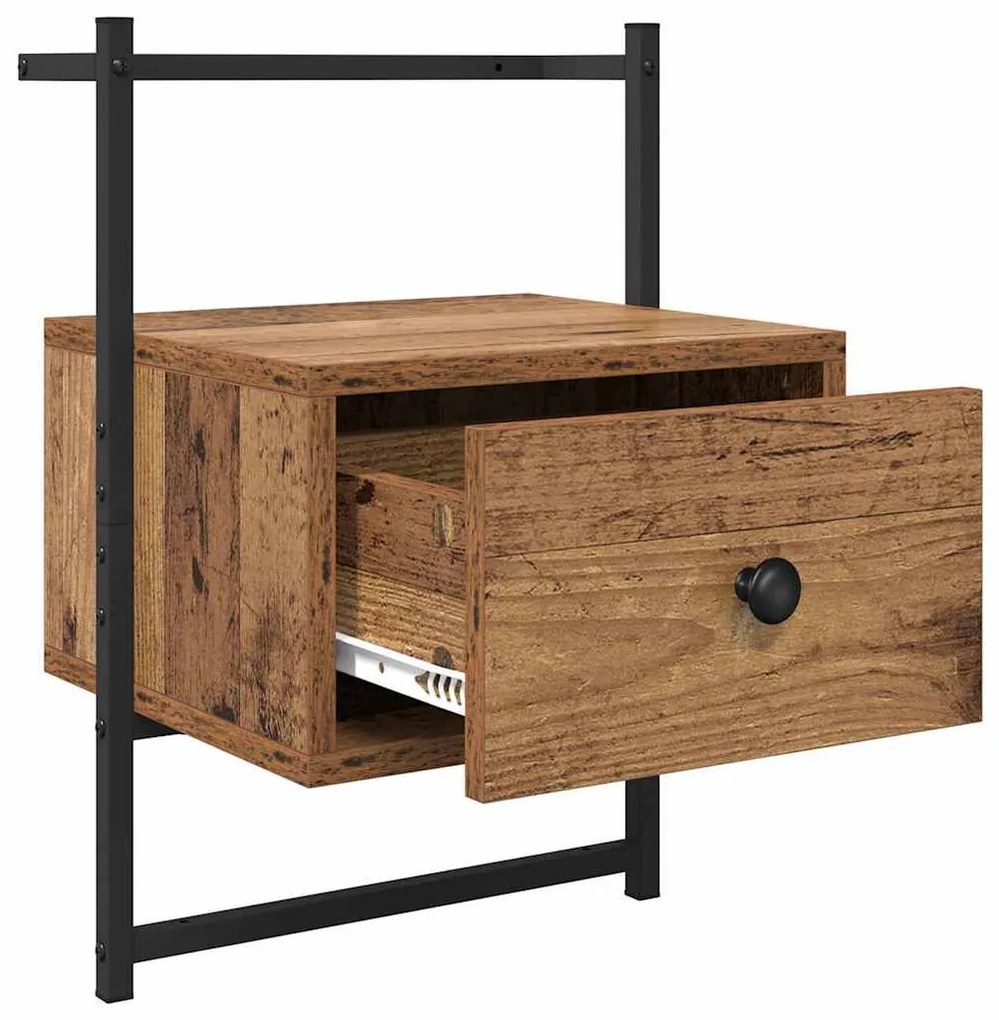 Éjjeliszekrény fiókkal 2 pcs Öreg fa 35 x 30 x 51 cm Faanyag