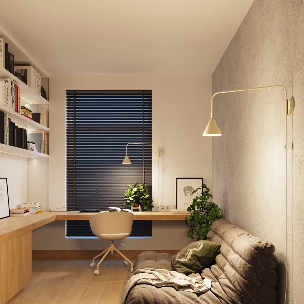 Krémszínű konnektorhoz csatlakoztatható fali lámpa ø 14 cm Zylo – Sollux