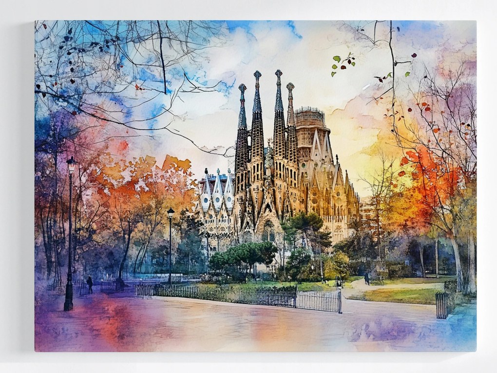 Canvas Város Barcelona Székesegyház Sagrada Familia 80x60
