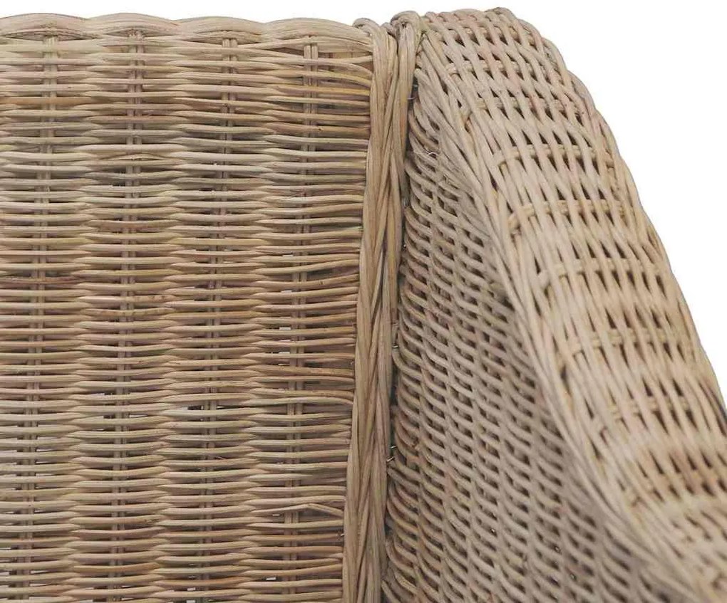 2 személyes természetes rattan kanapé párnával