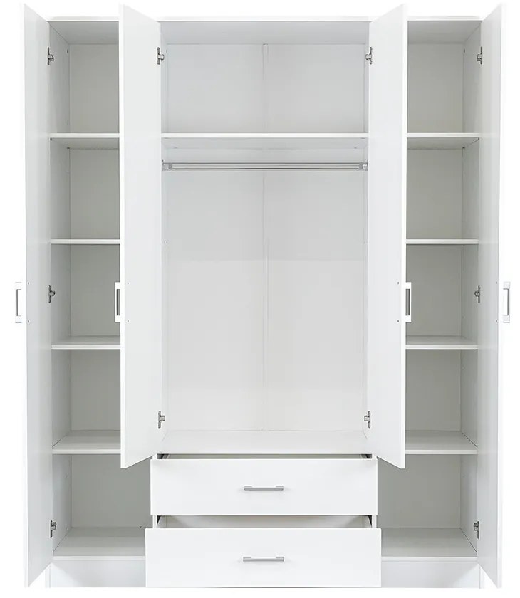 Miami gardróbszekrény 160x205 cm fehér-fehér
