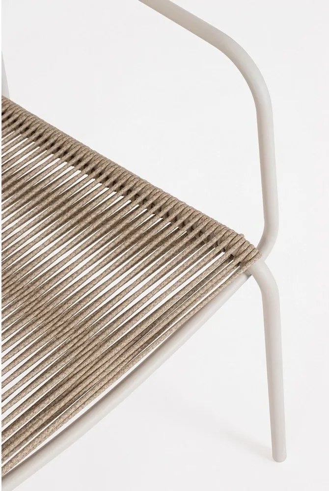 Bézs-natúr színű fém kerti szék Jable – Bizzotto