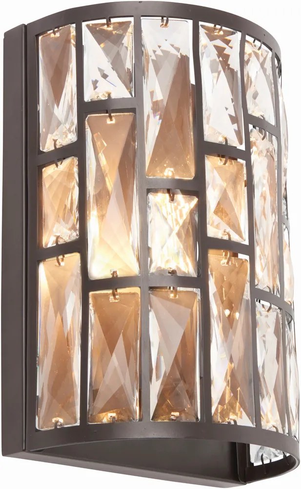 ENDON 69392 BELLE Kristály Fali Lámpa Antik bronz, Átlátszó E14 IP20