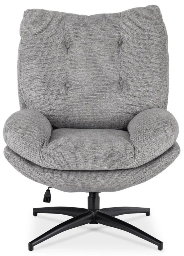 Fotel Wypoczynkowy Obrotowy FREMONT Z Podnóżkiem Szary