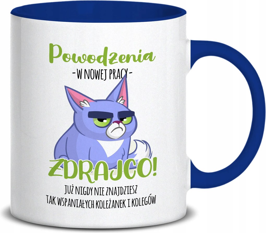 Fehér Bögre 330ml Sötétkék Sok Szerencsét Ajándék Áruló MIX Minták