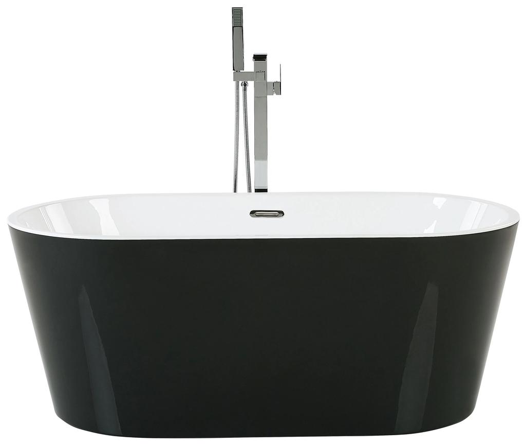 Fekete szabadon álló fürdőkád 150 x 75 cm HAVANA Beliani