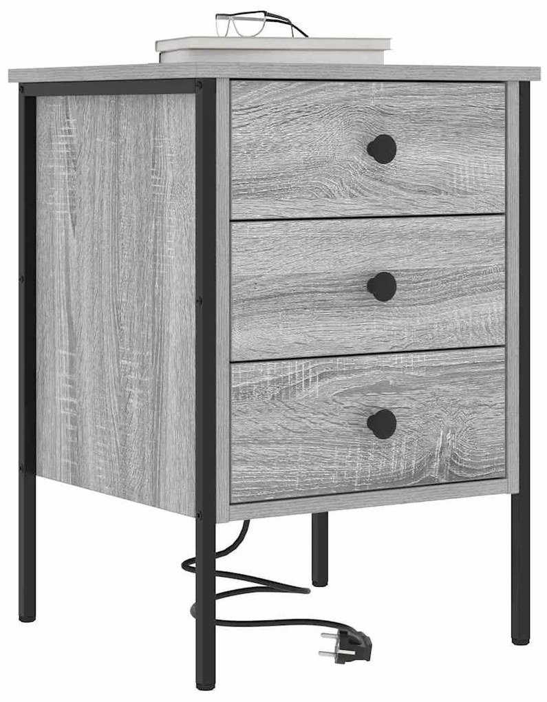 Éjjeli Szekrények 2 pcs Szürke sonoma 42 x 41 x 61 cm Faanyag