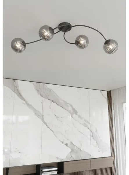 Felületre szerelhető csillár VIBRA 4xE14/10W/230V fekete/szürke