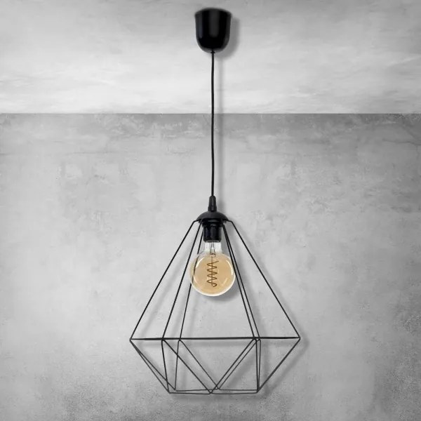 Függeszték BASKET 1xE27/60W/230V fekete