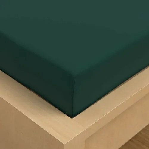 Kvalitex szatén lepedő rugalmas szalaggalsötétzöld , 160 x 200 cm, 160 x 200 cm
