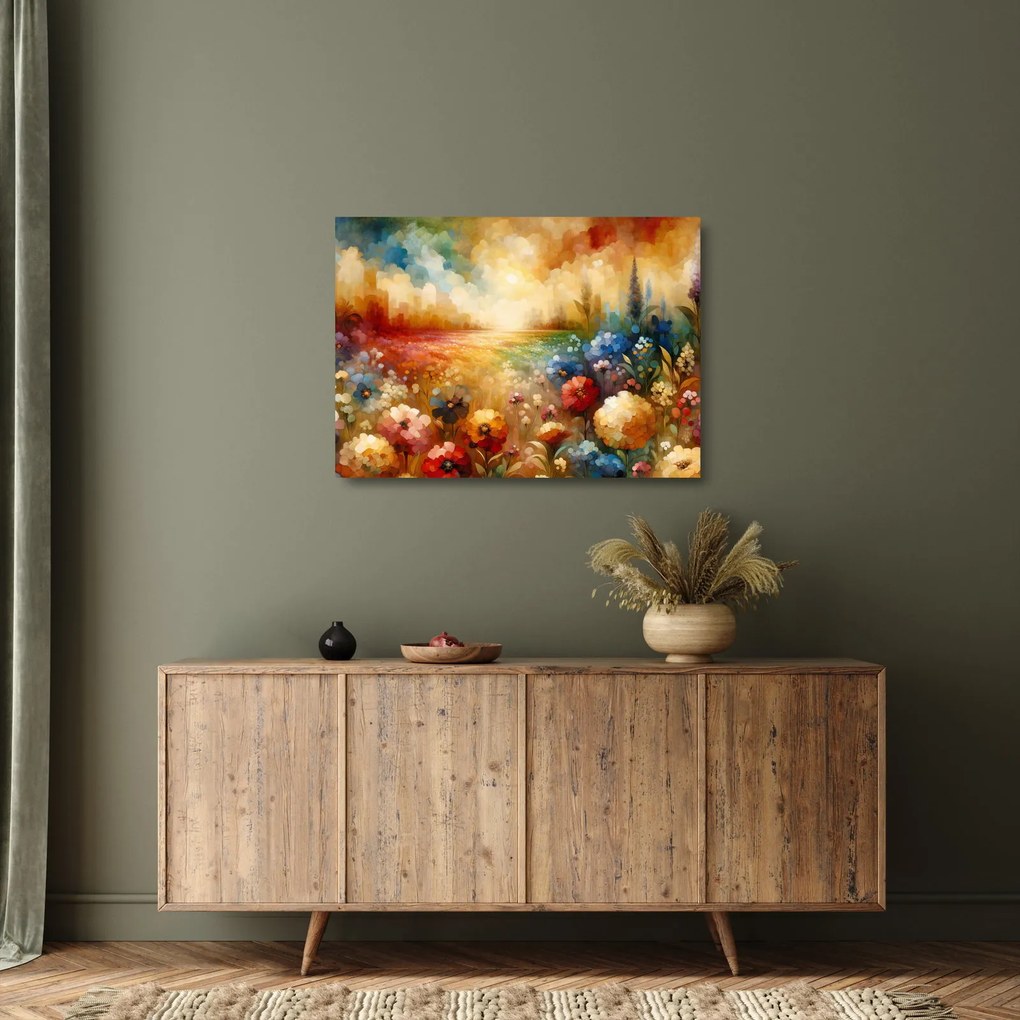 Üveg kép - Színes rét (70x50 cm)