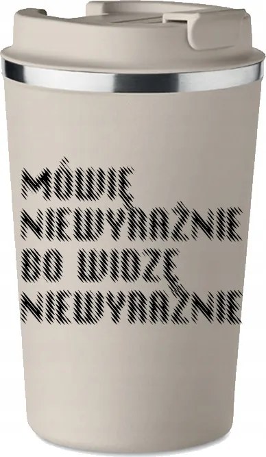 Prémium Termo Bögre bézs ajándék Vicces homályosan látom KT_524_b