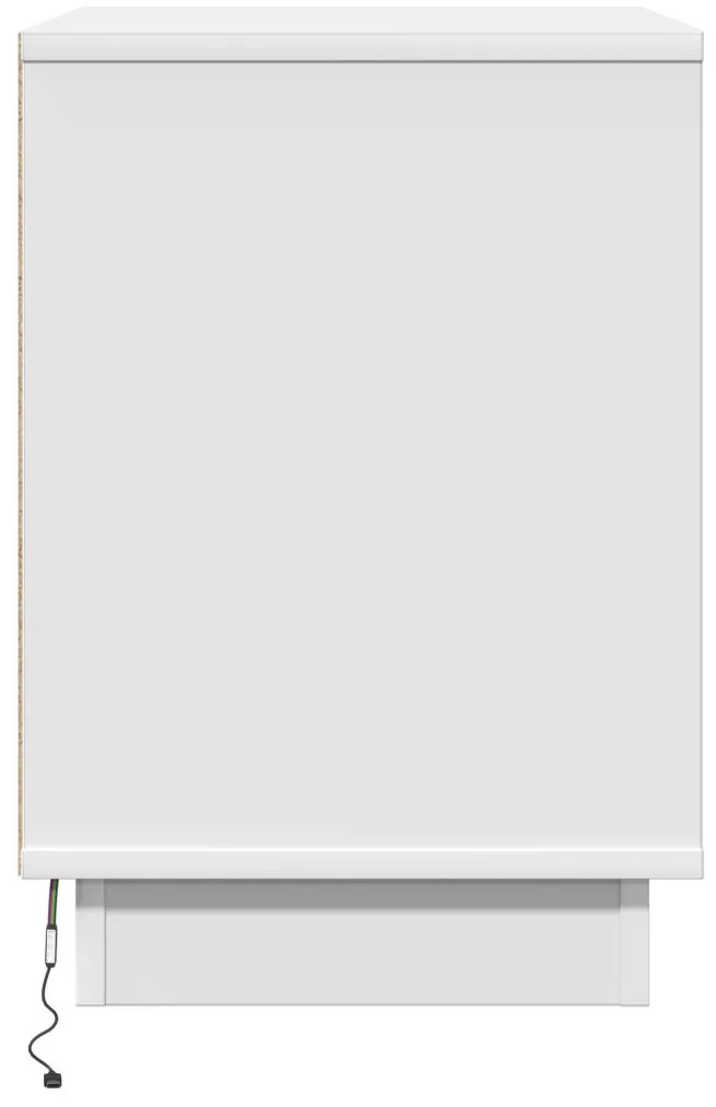 Éjjeli asztalok LED-del 2 db Fehér 50x34,5x50 cm