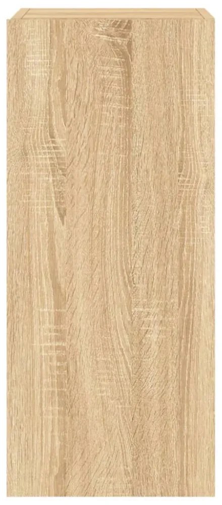 2 db sonoma tölgy színű fali TV-szekrény LED-del 30,5x35x70 cm
