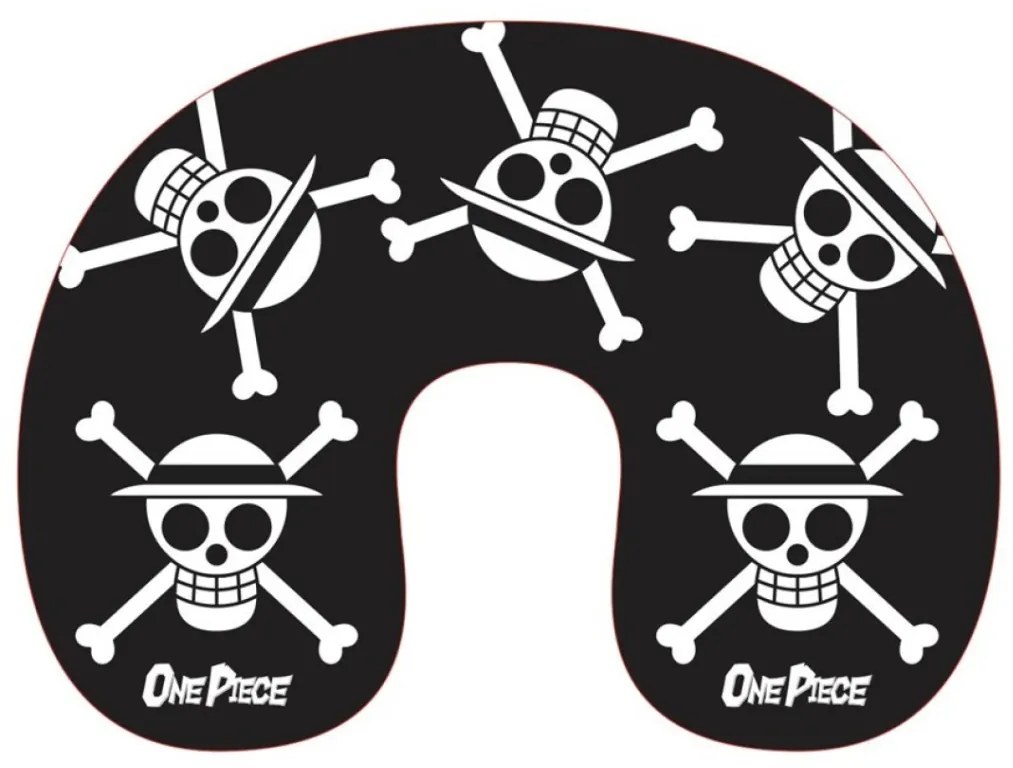 One Piece Black Skull utazópárna, nyakpárna