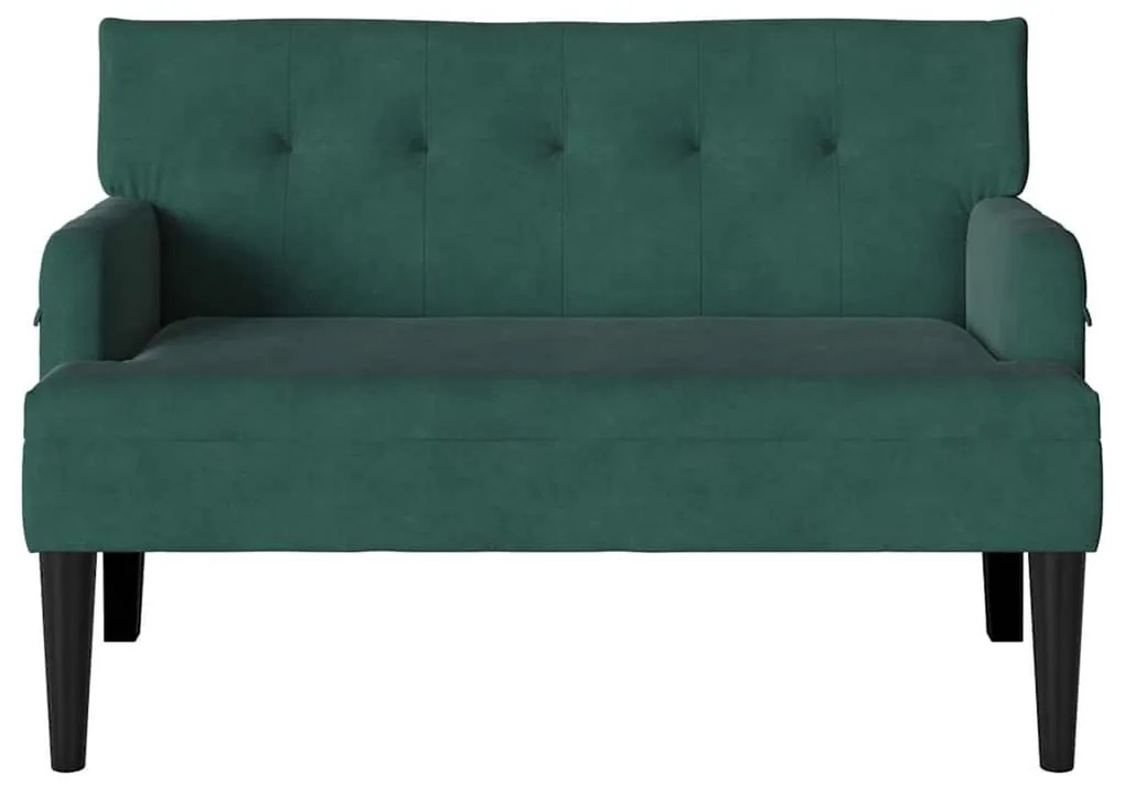 Chesterfield Pad Sötétzöld 112 x 65,5 x 75 cm Bársony
