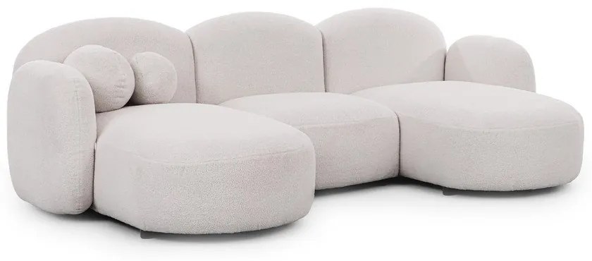 Krémszínű buklé (U alakú) sarokkanapé Orbit – Ropez