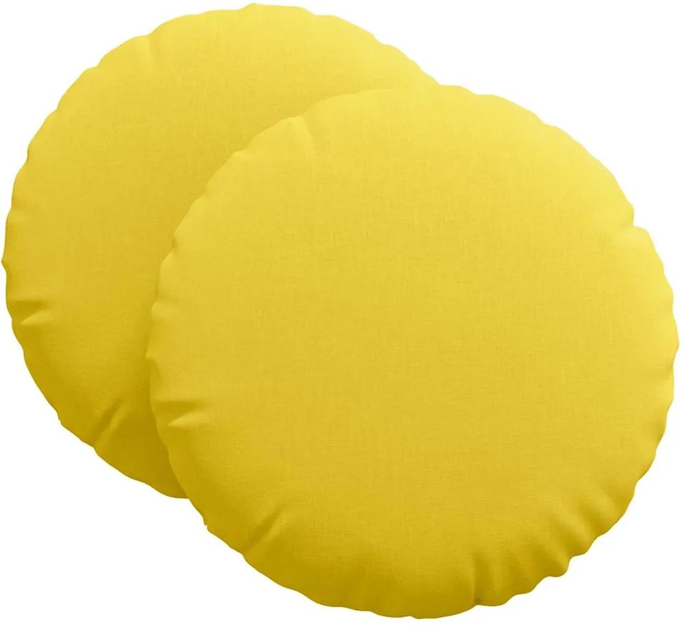 vidaXL Ülőpárnák 2 pcs Világos sárga Ø60 x 21 cm szövet