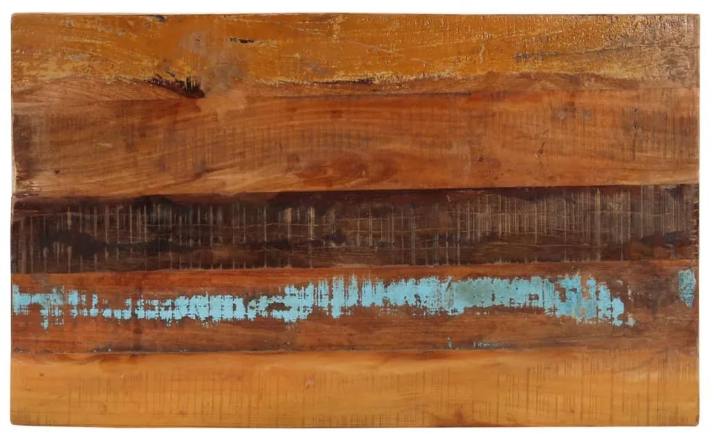 négyszögű tömör újrahasznosított fa asztallap 60x100cm 25-27 mm
