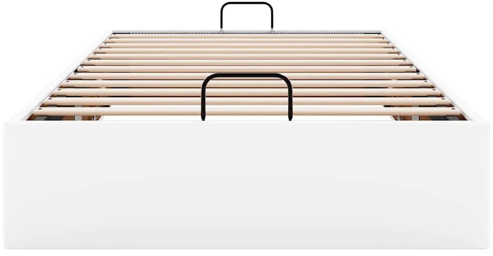 Ottomán ágykeret matrac nélkül fehér 80x200 cm műbőr