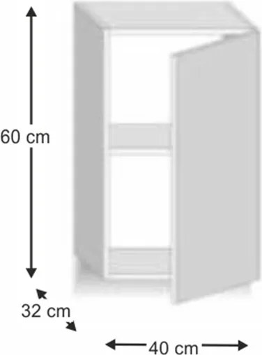 Felsőszekrény egy ajtóval, tölgy sonoma, jobbos, LINE