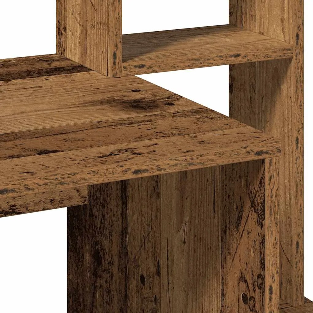 vidaXL antik fa színű szerelt fa íróasztal polcokkal 100x45x140 cm
