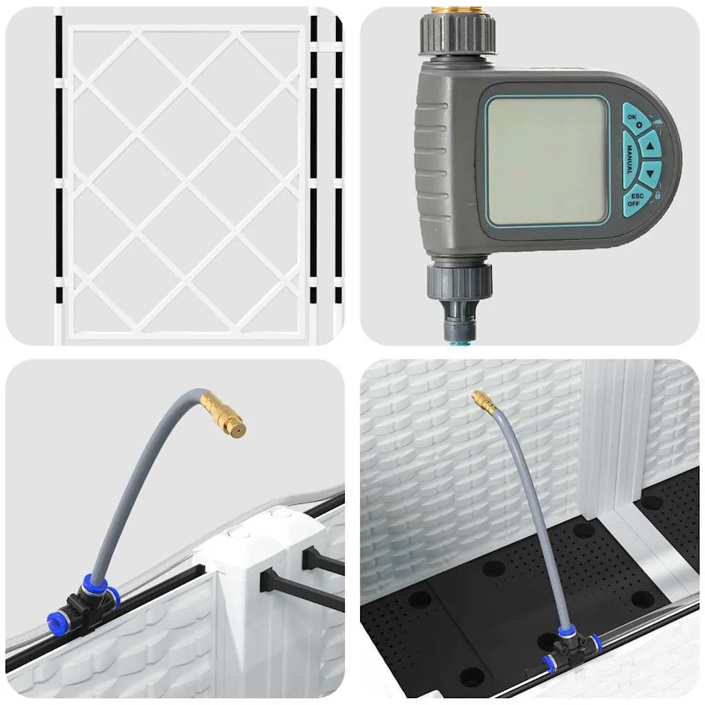 Kerti ültetők Fehér 120 x 40 x 142 cm Acél