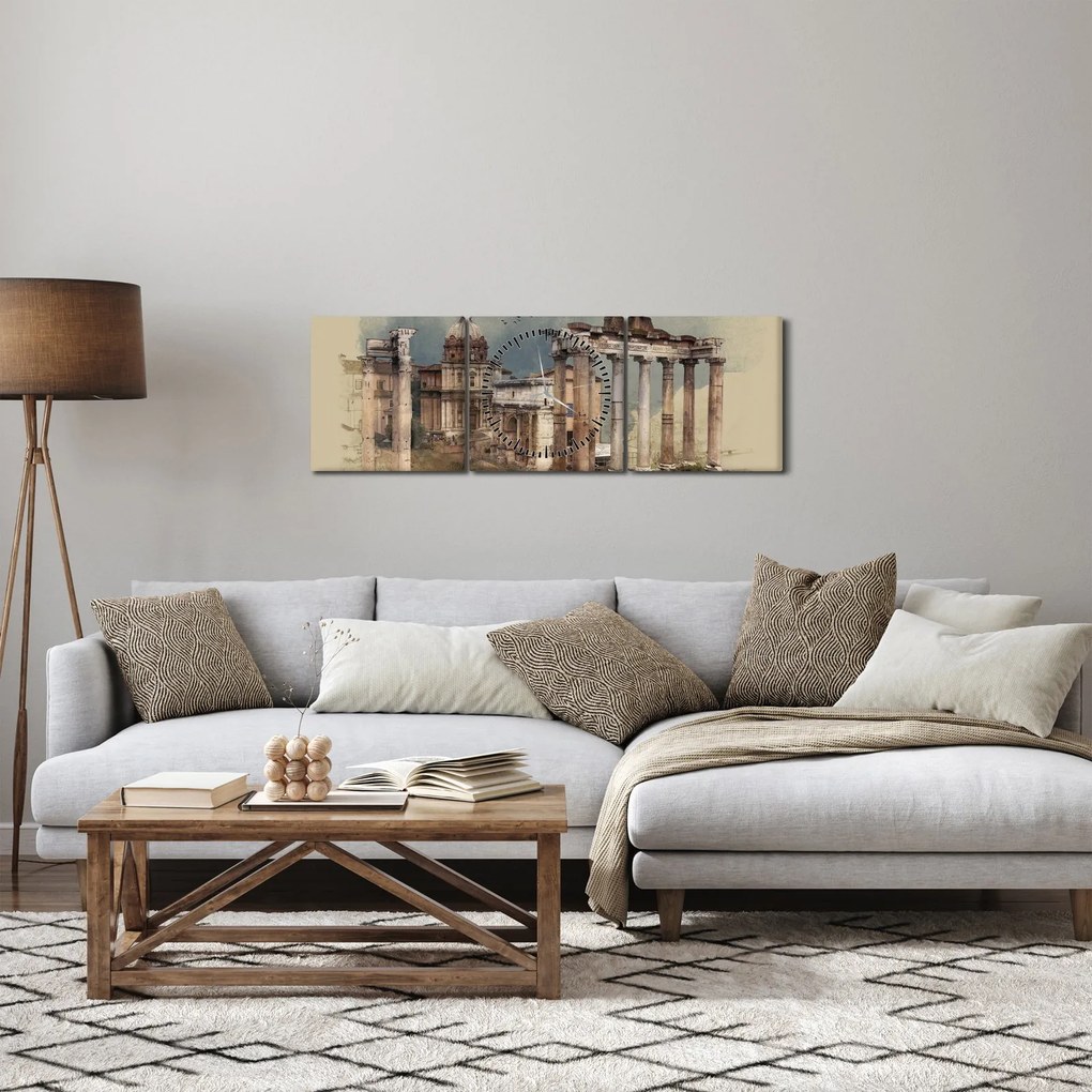 Kép - Forum Romanum, Róma, Olaszország (órával) (90x30 cm)