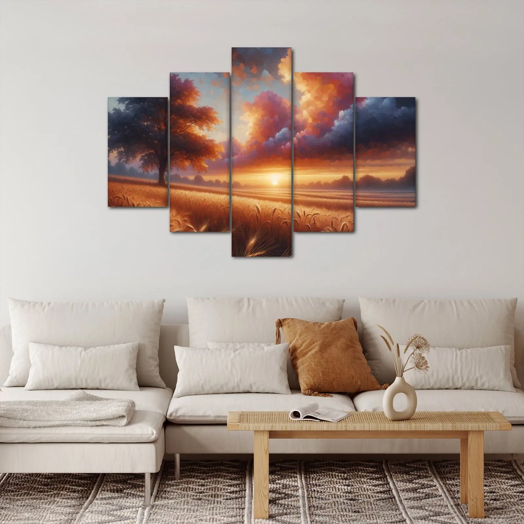 Kép – Naplemente a mezőn (150x105 cm)