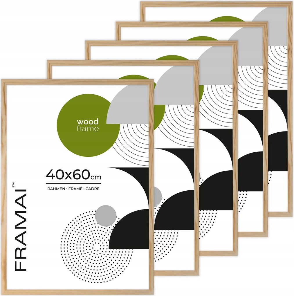 Képkeret szett 40x60 cm nyers fából x5
