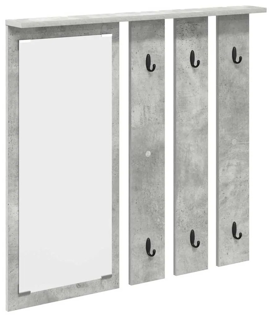 Fali Kabáthorog polcokkal Beton szürke 84 x 10 x 80 cm Faanyag