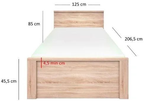 Egyszemélyes ágy 120 cm Triciclo (szonoma tölgy) . 1116980