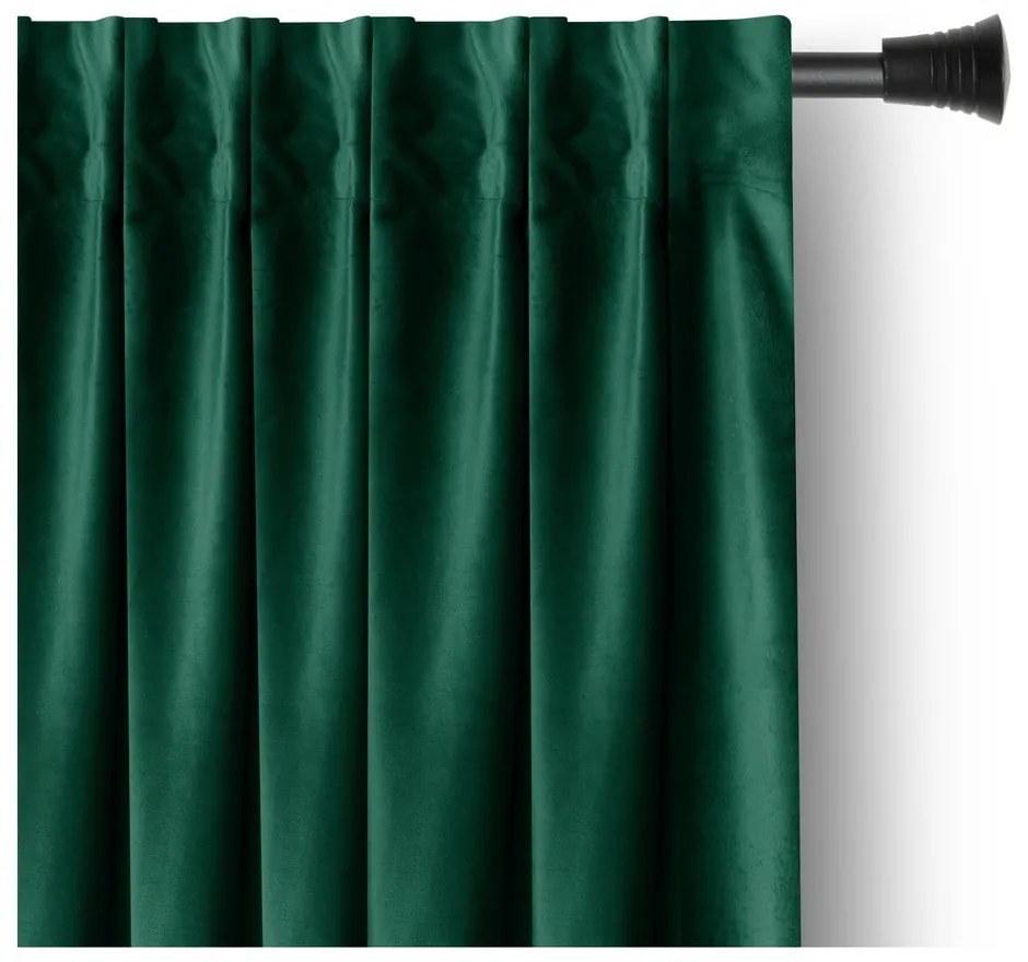 Sötétzöld bársony dimout (részleges sötétítő) függöny 140x245 cm Pleat – Restilo