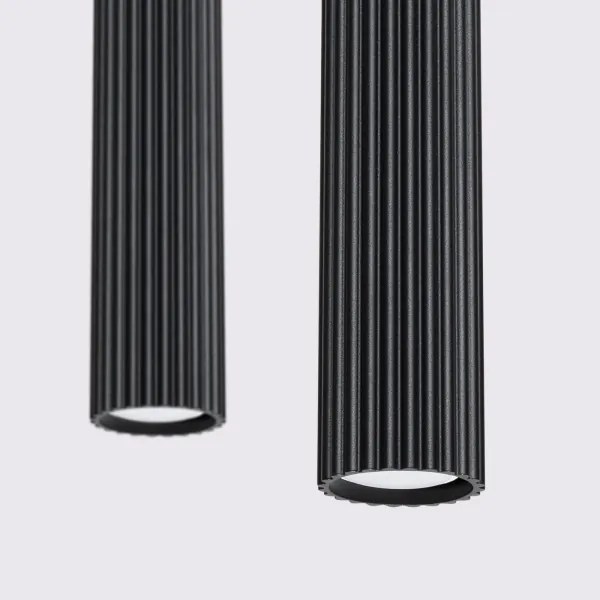 Sollux SL.1574 - Csillár zsinóron KARBON 2xGU10/10W/230V fekete