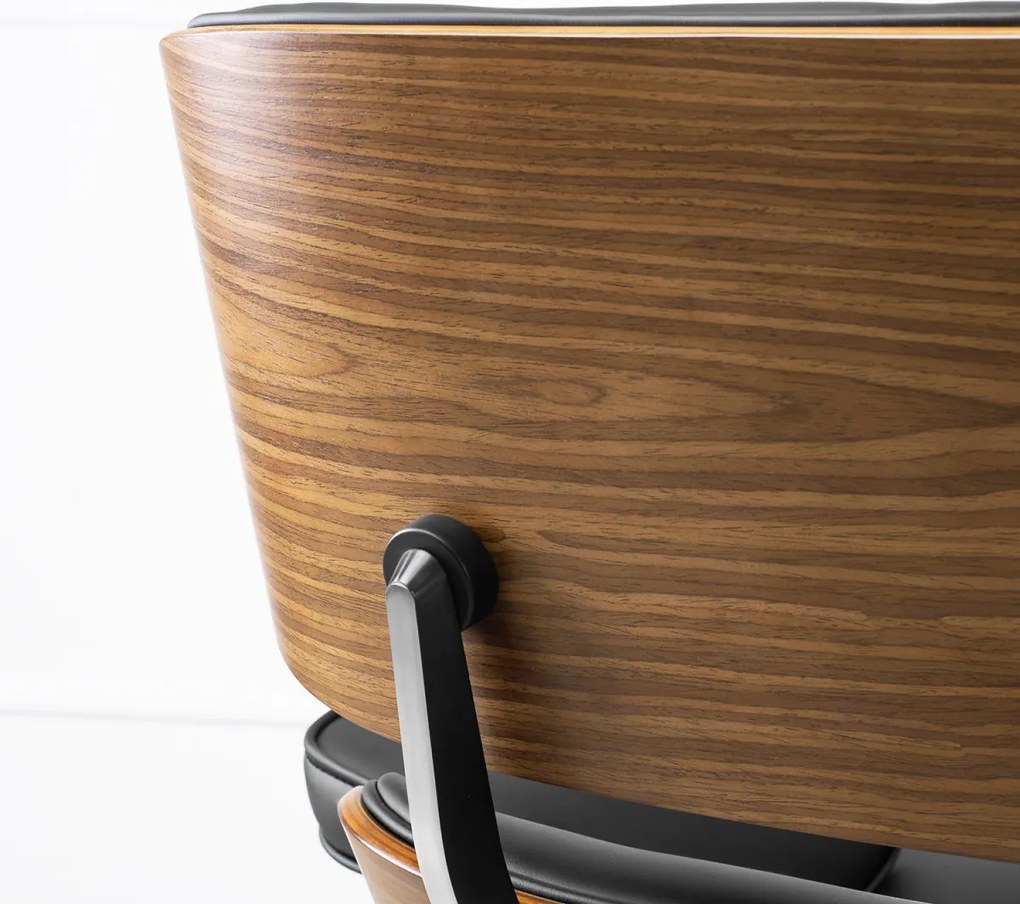 Pihenőfotel lábtartóval fekete műbőr – PALERMO