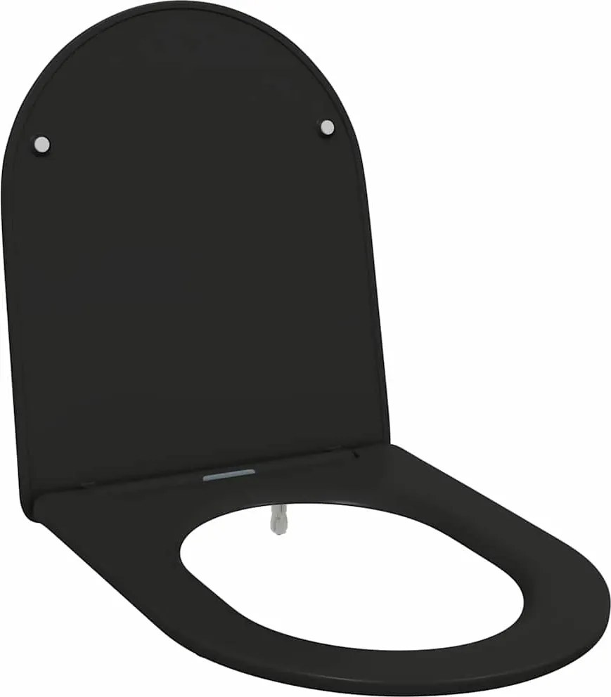 vidaXL WC ülőke Fekete 47 x 36 x 3,4 cm Duroplast