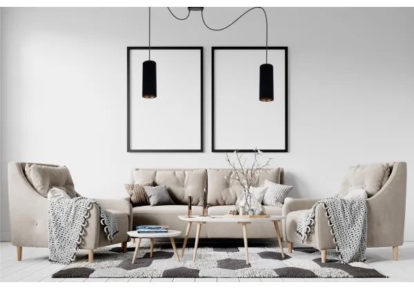 Csillár zsinóron AVALO 2xE27/60W/230V pók fekete