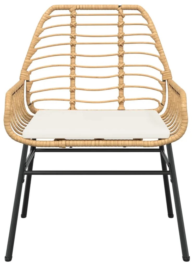 2 db barna polyrattan kerti szék párnákkal