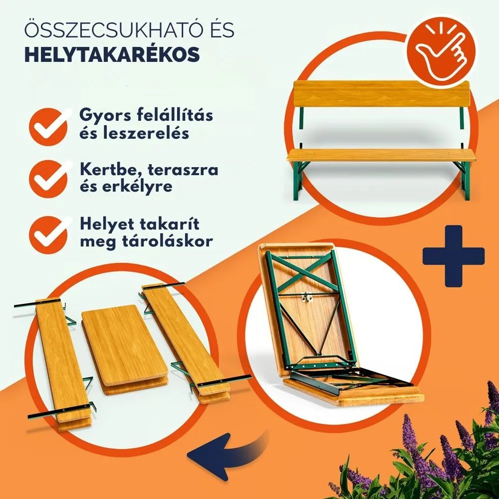 PRAKTIK sörpad készlet háttámlával, 170cm, barna Jurhan