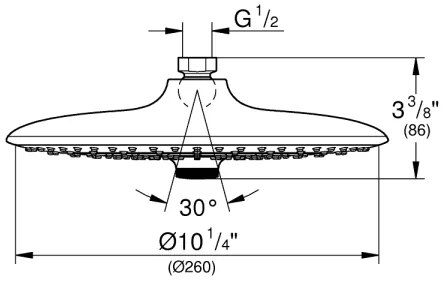 GROHE 26456000 - EUPHORIA zuhanyfej, átm. 260 mm, fényes króm