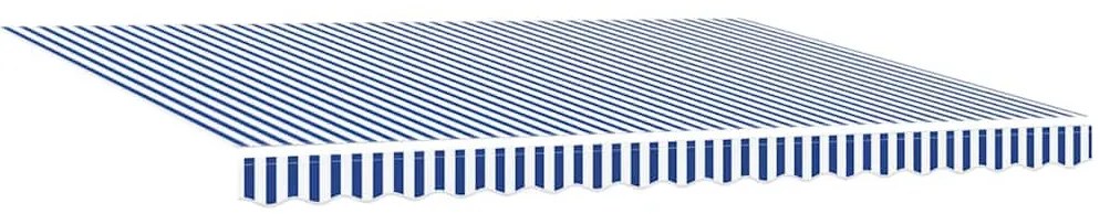 Behúzható napellenző Kék és fehér 450 × 300 cm szövet