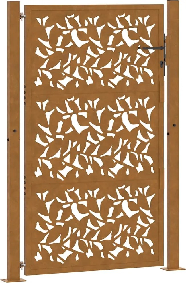 vidaXL kerti kapu 100x125 cm időjárásálló acéllevél mintával