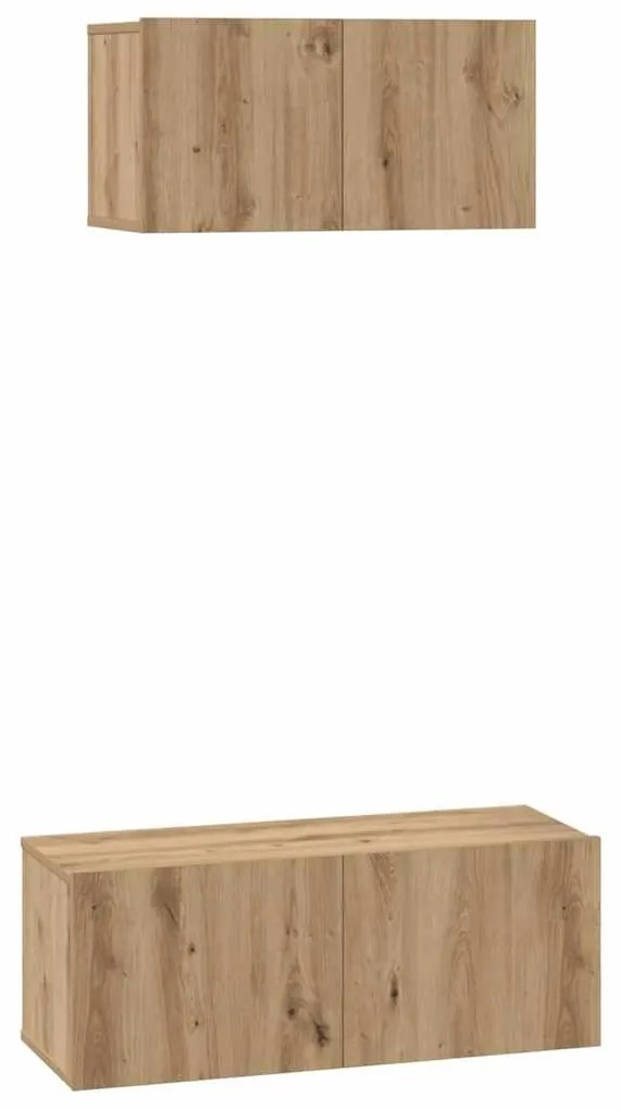 TV szekrény garnitúra 2 pcs kézműves tölgy 80 x 30 x 30 cm