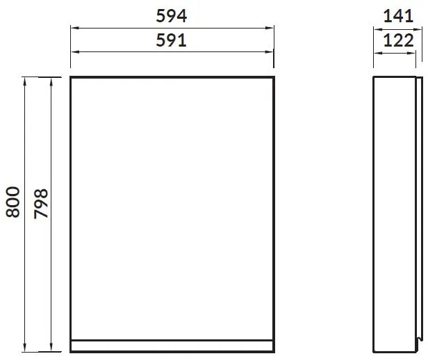 Cersanit Moduo, függesztett szekrény 60x14x80 cm, antracit matt, S590-074-DSM