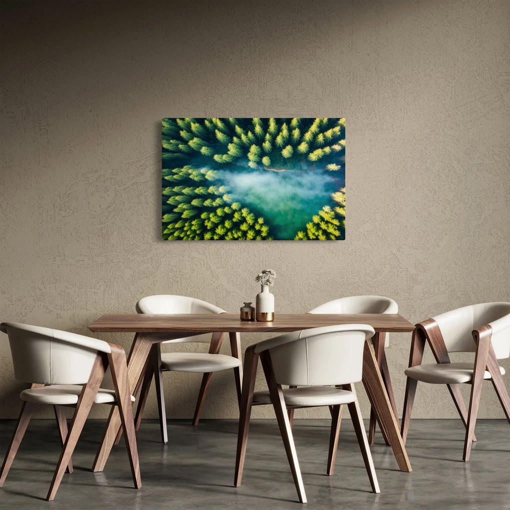 Kép - Egy ködbe burkolt erdő (90x60 cm)